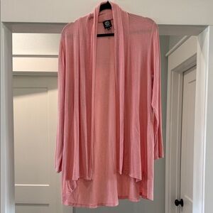 Women's Pink Open-Front Cardigan Sweater